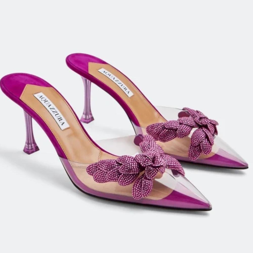 NEW NIB AQUAZZURA Galactic Flower Heels 36.5